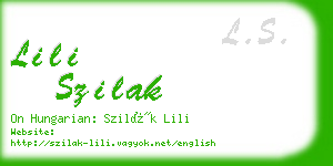 lili szilak business card